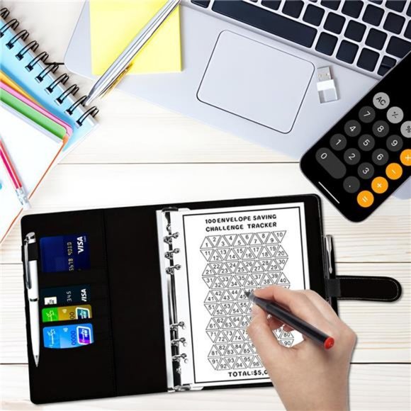 100 Envelop Money saving challenge Binder sheet New and shiny Envelops - Picture 3 of 8